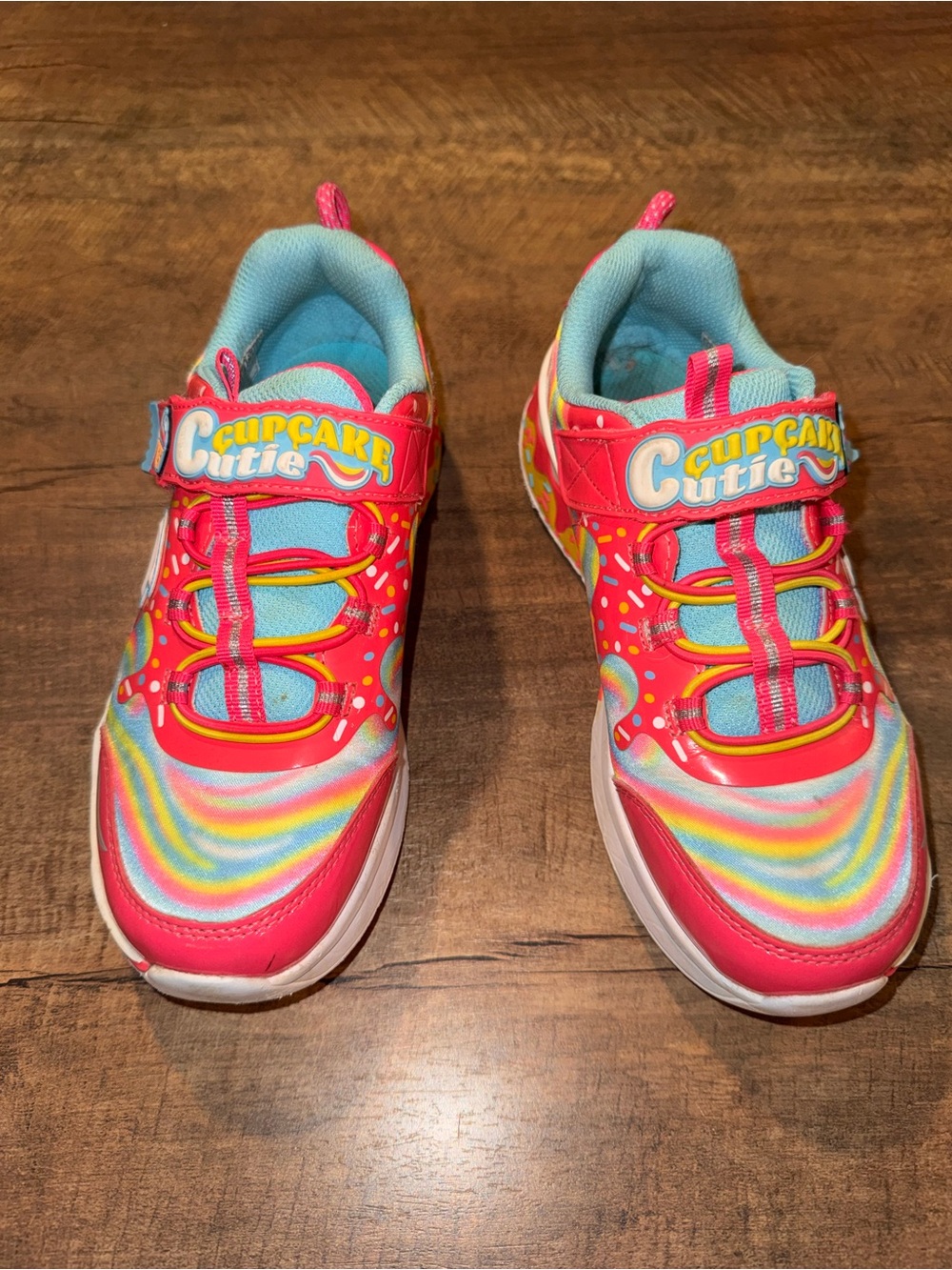 Skechers Sweet Kickz Cupcake Cutie Rainbow Sneakers Girls Size 1.5